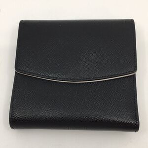 14th & Union Black Saffiano Leather Womens Trifold Compact Wallet